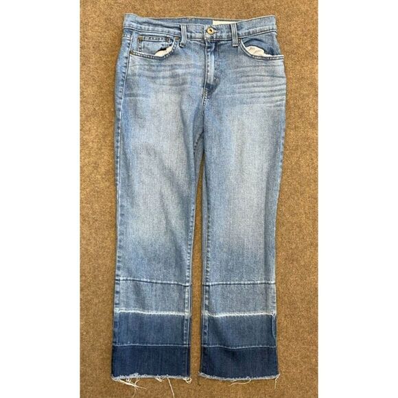 pistola Denim - Pistola Straight Leg Ankle Jeans Womens 29 High Rise Raw Hem USA Crop Denim